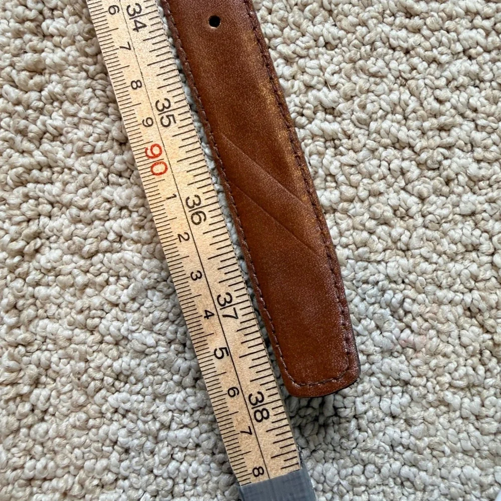Yves Saint Laurent Vintage Brown Crocodile Embossed Leather Belt YSL Buckle 110